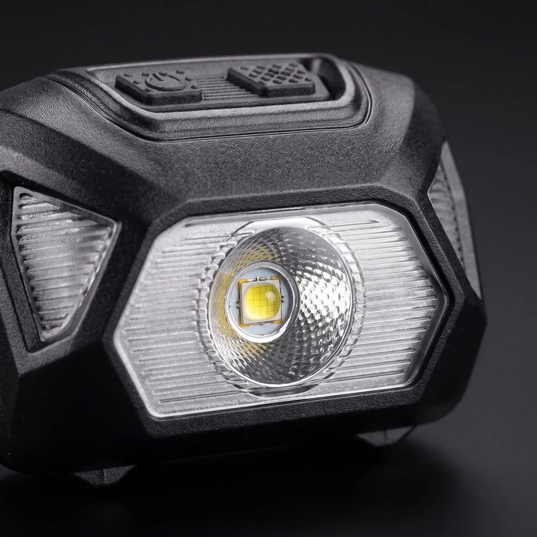 Versatile unisex LED headlamp with adjustable strap for camping, hiking, running. Ideal hands-free worklight & flashlight.