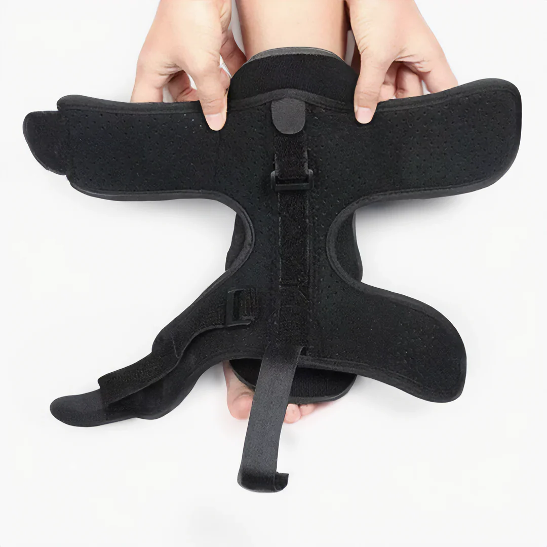 Adjustable night splint for comfortable foot support during sleep. Ideal for plantar fasciitis & ankle rehabilitation.