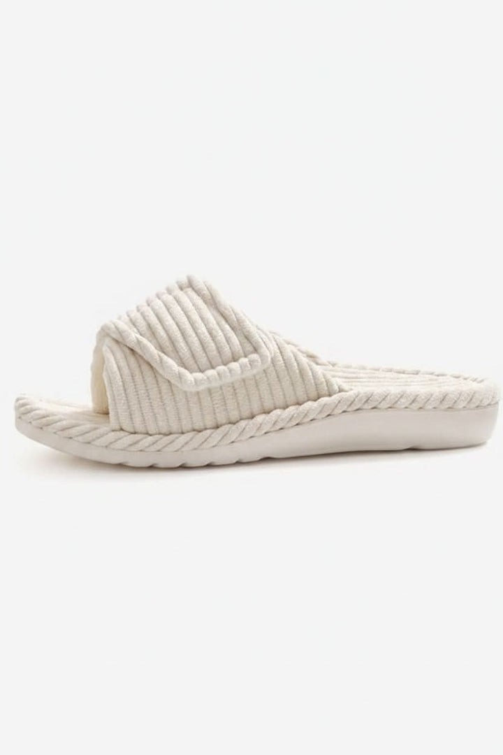 Adjustable open toe comfort slippers for men & women, ensuring a perfect fit for home loungewear.