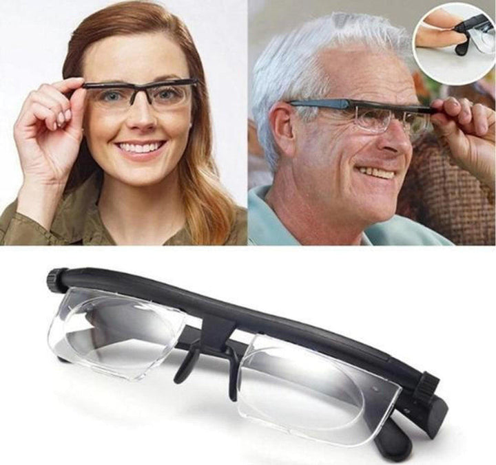 Versatile unisex adjustable prescription eyewear with dual lenses. Perfect for reading & distance vision in one frame.