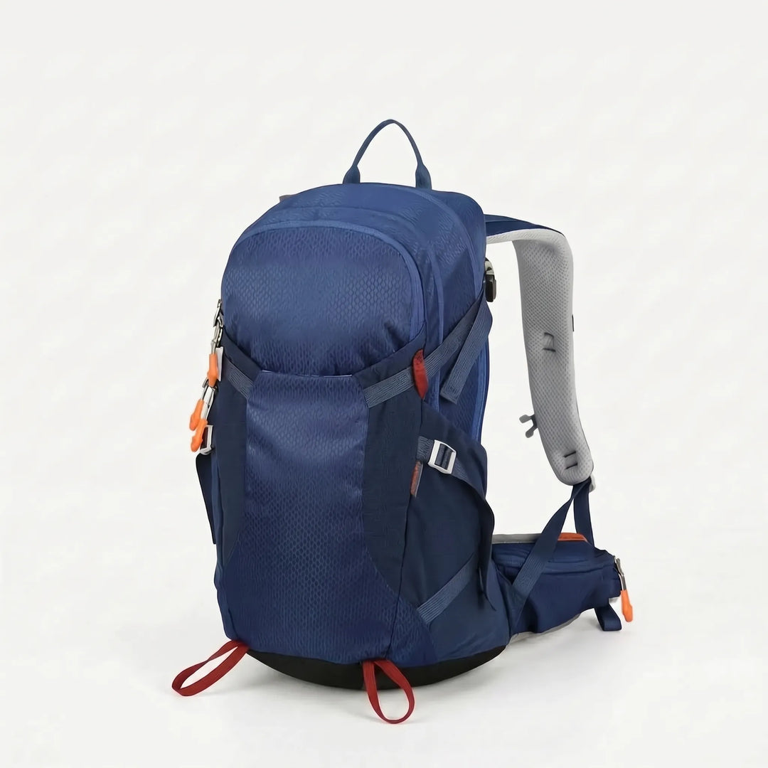 Durable, water-resistant material & robust zippers on the Adventure Hiking Backpack for all weather.