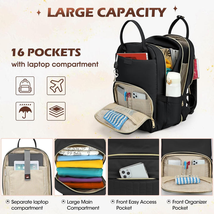 Water-resistant AeroFlex laptop backpack with anti-theft design & multiple compartments for secure travel.