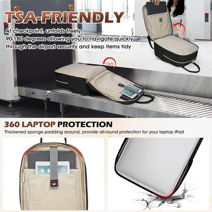 Compact AeroFlex water-resistant carry-on travel backpack for laptops. Multi-compartment, unisex design for trips.