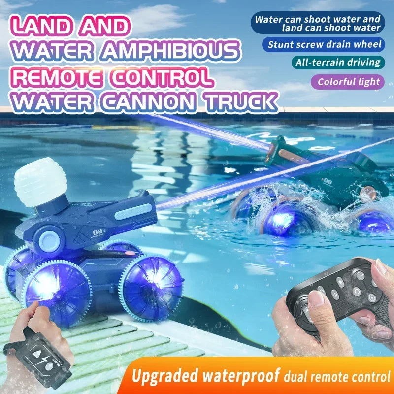 Kids' waterproof RC car, stunt vehicle with remote control, perfect for land and water play