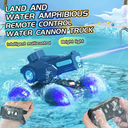 Remote control amphibious vehicle, stunt car with 360-degree flips for kids' fun