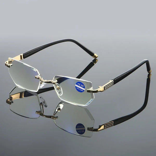 Premium anti-blue light multifocal reading glasses, a unisex accessory for clear and protected vision.
