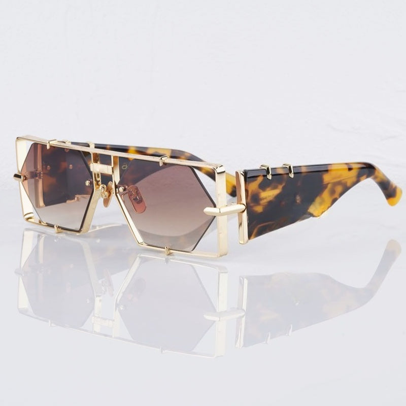 Unisex Arden Hexagon Sunglasses with UV400 protection. Stylish alloy frame eyewear for eye safety & fashion.