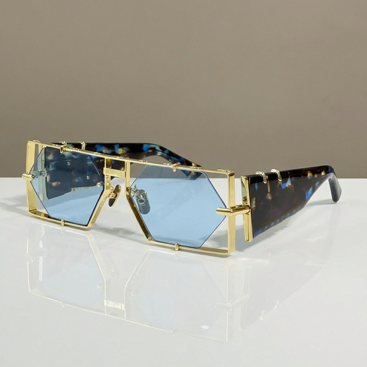 Arden Hexagon unisex sunglasses with alloy frame. UV400 protection for stylish & safe outdoor wear.