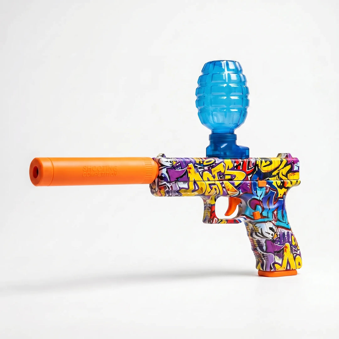 Powerful automatic electric water blaster toy for kids, ideal for thrilling outdoor summer water fights.