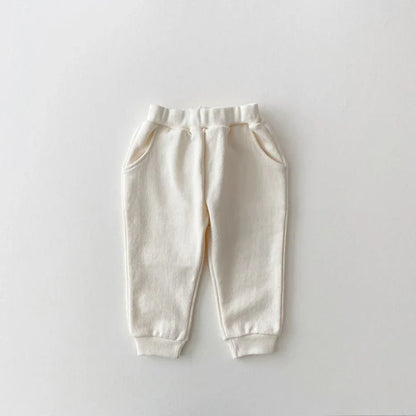 Unisex infant hoodie and pants set, made from breathable cotton, featuring a cute bear icon.