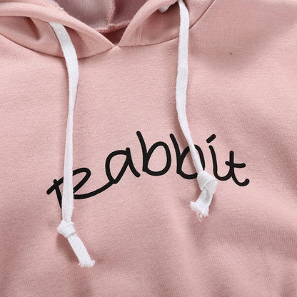 Soft plush bunny romper with ears, comfortable baby wear jumpsuit, suitable for baby boys and girls.