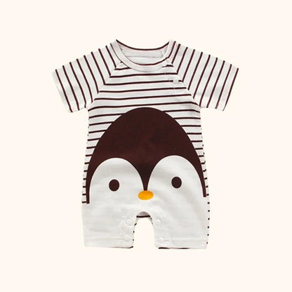 Pink unisex baby short-sleeved romper made of soft 100% cotton, cozy baby fashion