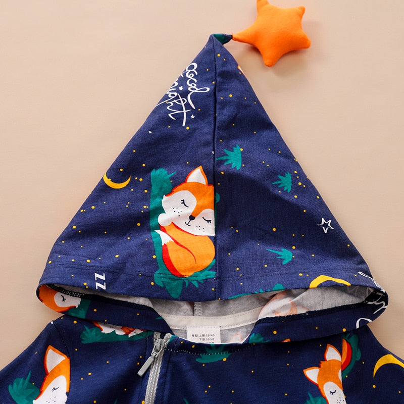 Cute newborn gift: animal print fleece romper, unisex baby winter jumpsuit