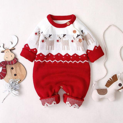 Unisex animal print fleece romper jumpsuit, ideal baby clothing for cold weather