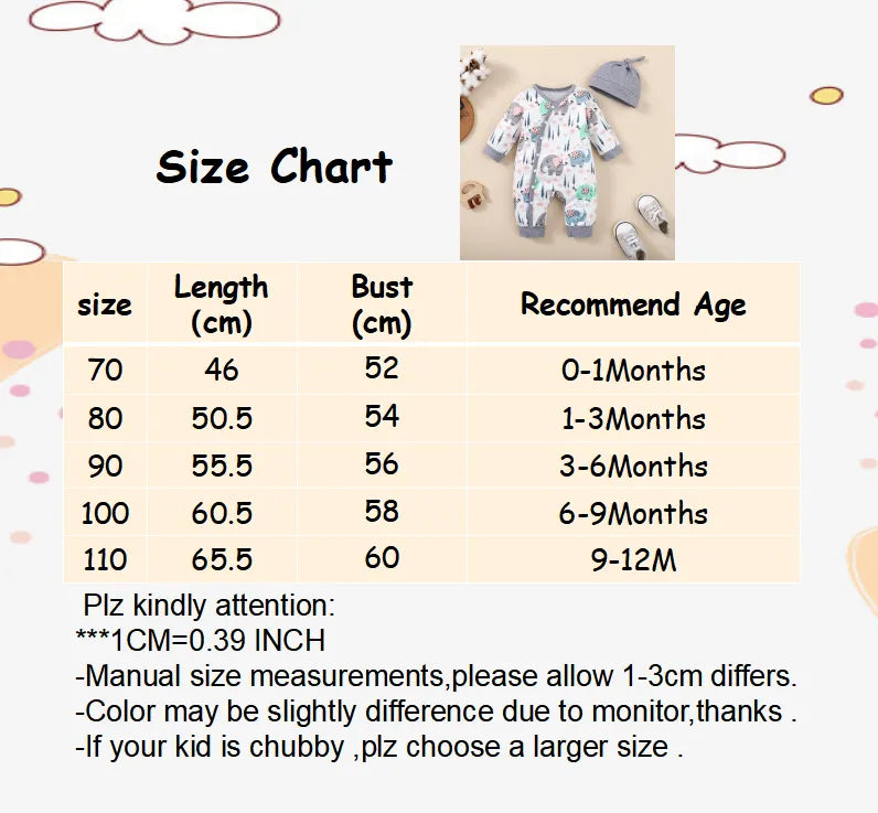 Full-body shot of a unisex baby animal print romper, comfortable and breathable.