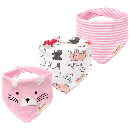 Adorable baby bandana bib with car print, absorbent cotton, practical for everyday infant use