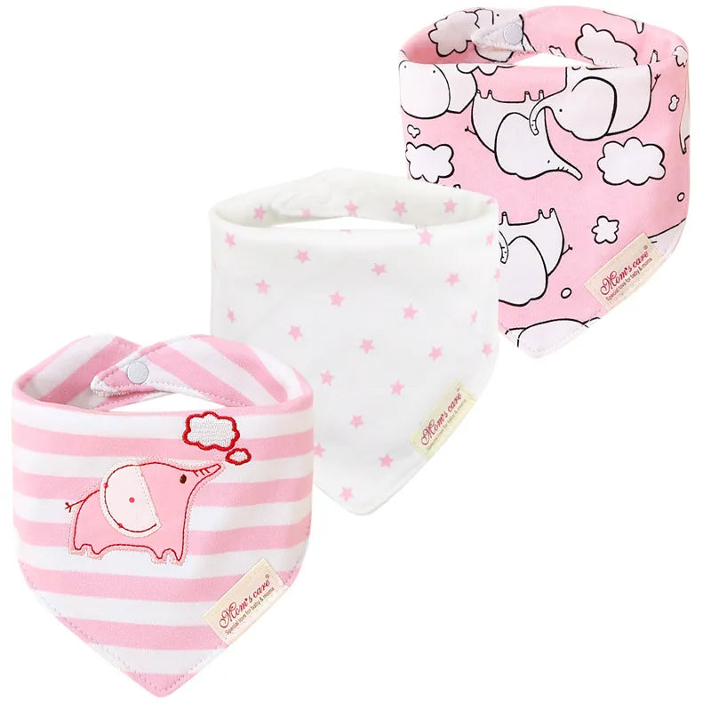 Baby wearing a comfortable, soft cotton bandana bib, preventing drool-related rashes and wetness