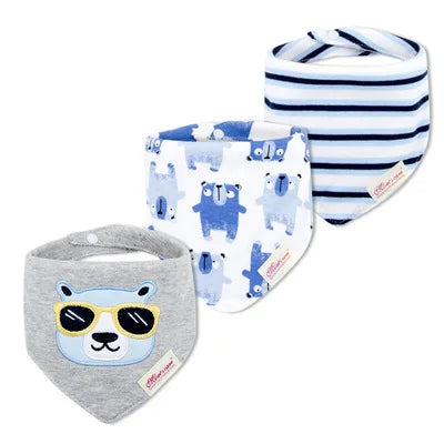 Unisex baby bandana bib in a charming star pattern, 100% cotton, great for sensitive baby skin