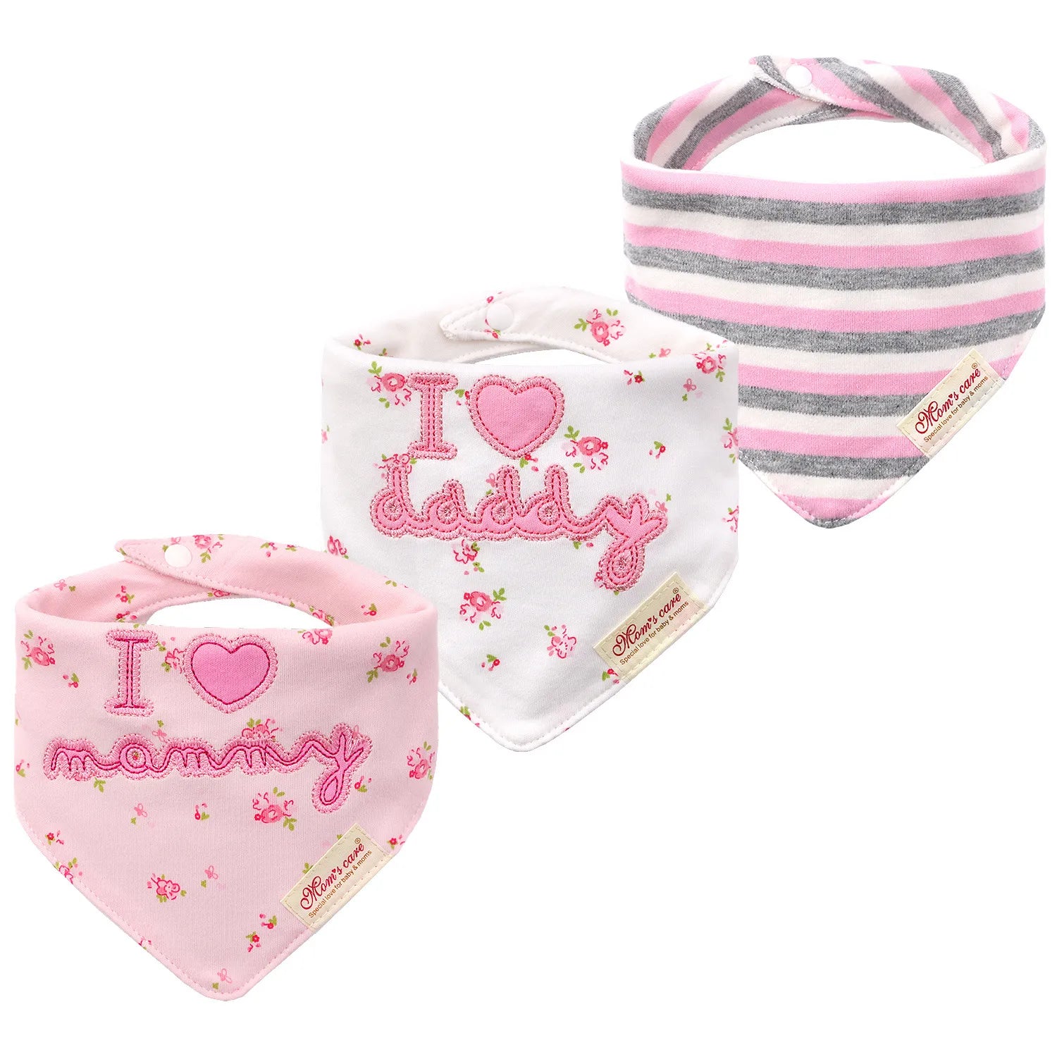 Soft cotton bandana drool bib with adjustable snaps, designed for unisex babies, effective drool protection