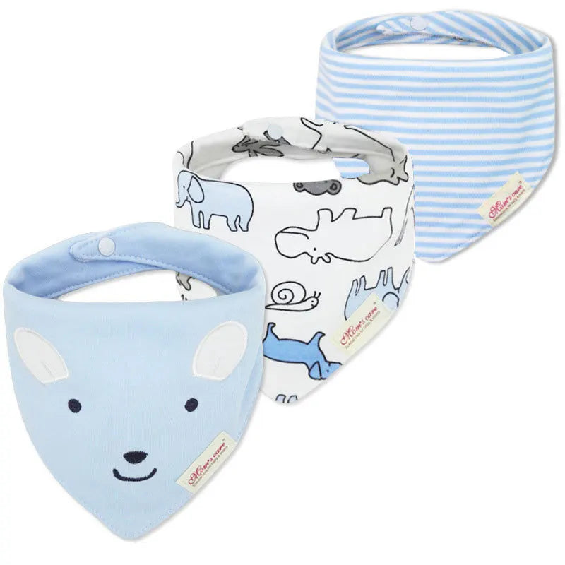 Baby accessories: collection of colorful cotton bandana bibs, absorbent and functional for infants