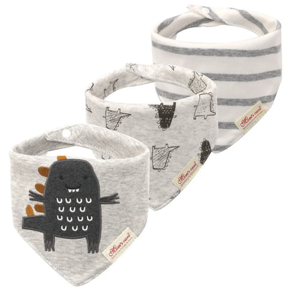 Patterned bandana drool bib, breathable cotton, ideal for teething babies, prevents wet clothes