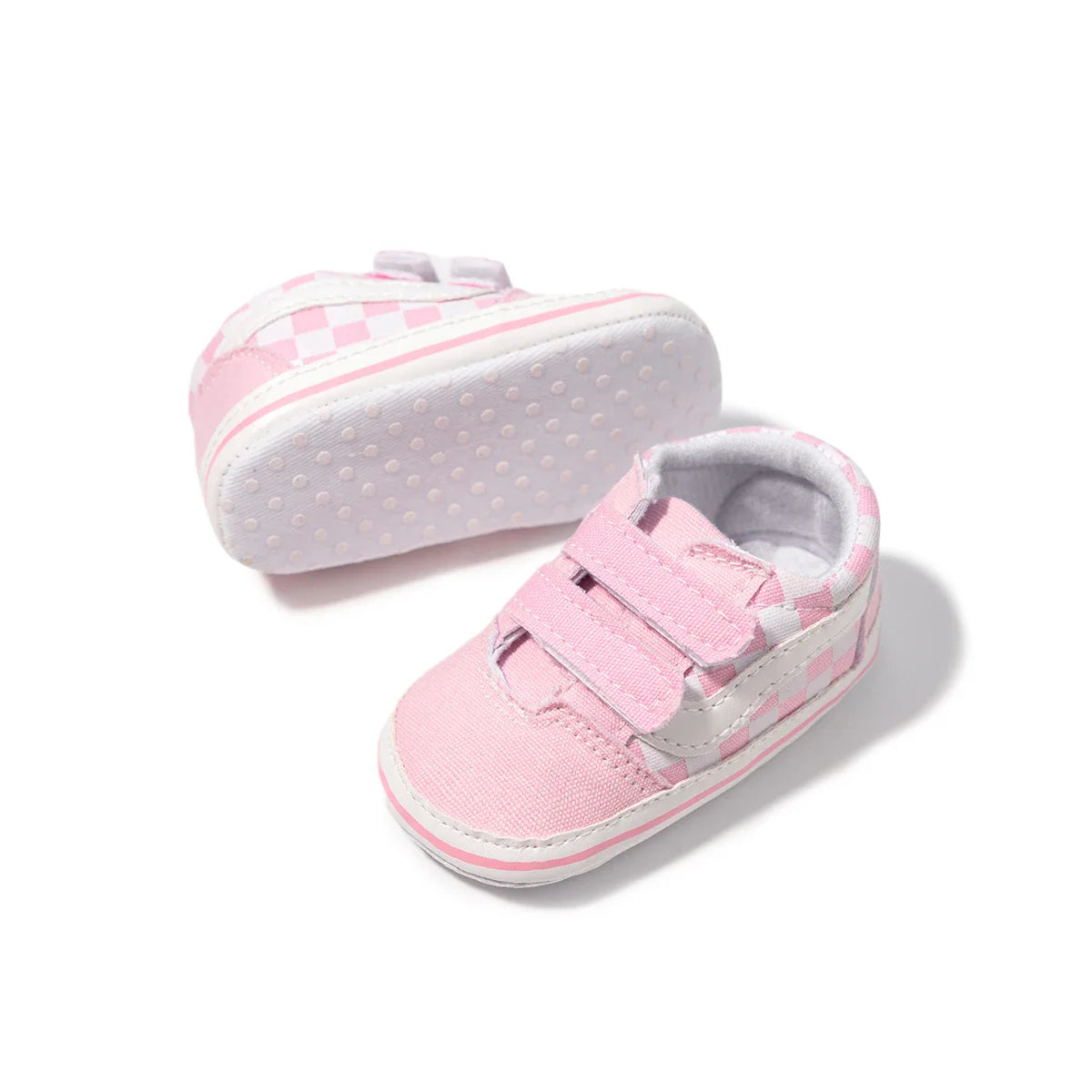Flexible soft sole canvas baby shoes, unisex first walkers for secure and natural movement.