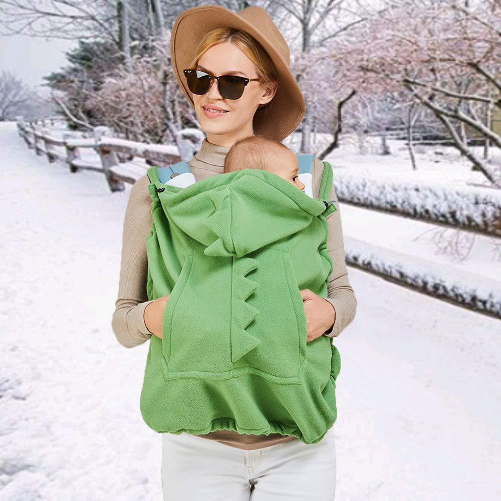 Warm baby carrier hoodie cover, infant protection from cold, versatile stroller accessory for cozy travels.