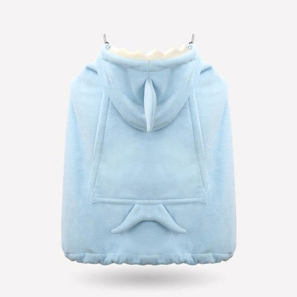 Polycotton baby carrier warm hoodie, soft infant cover for ultimate coziness & winter baby gear.