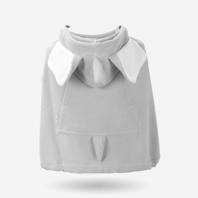 Unisex animal design baby carrier hoodie, cozy infant cover for strollers & outdoor baby protection.