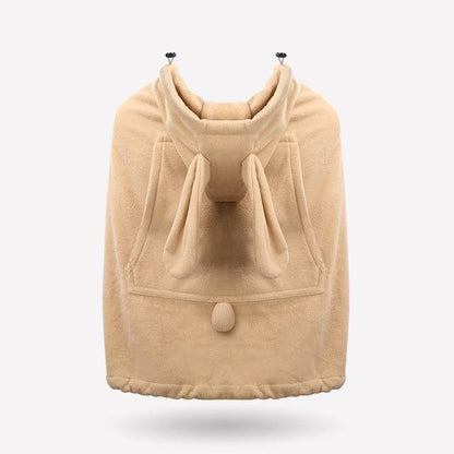 Stylish blue shark baby carrier warm hoodie, infant cover for winter protection & comfortable outdoor use.