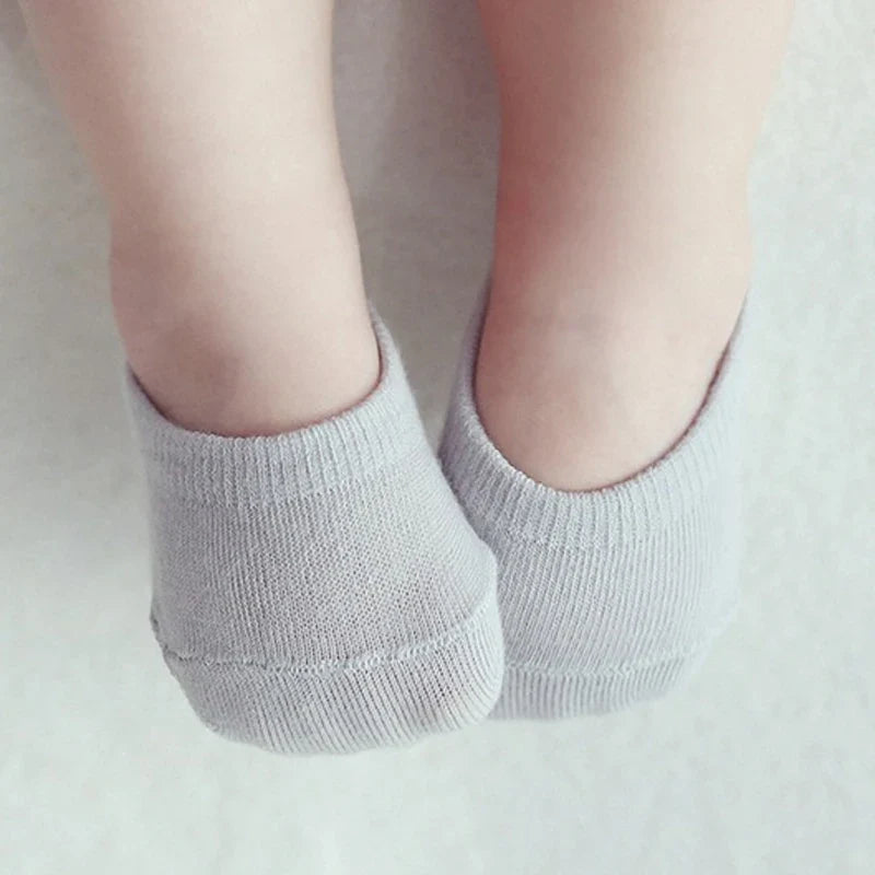 Soft knit cotton anti-slip socks in pastel colors, a must-have for baby accessories