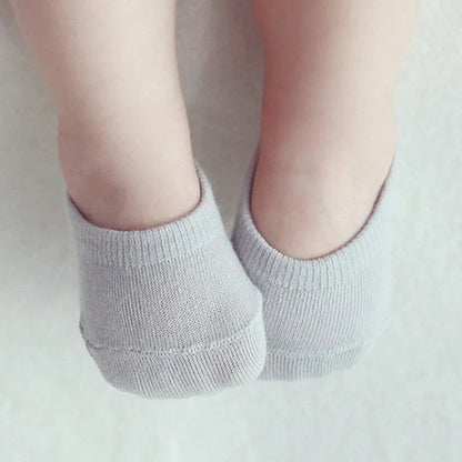 Soft knit cotton anti-slip socks in pastel colors, a must-have for baby accessories