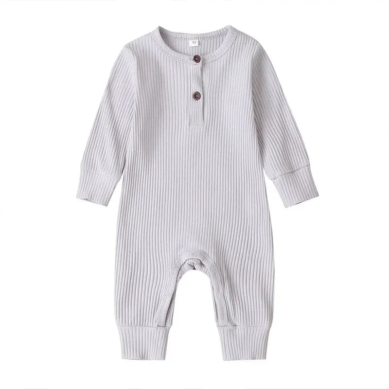 Unisex baby long sleeve romper featuring a cute animal pattern, 100% cotton for autumn newborns.