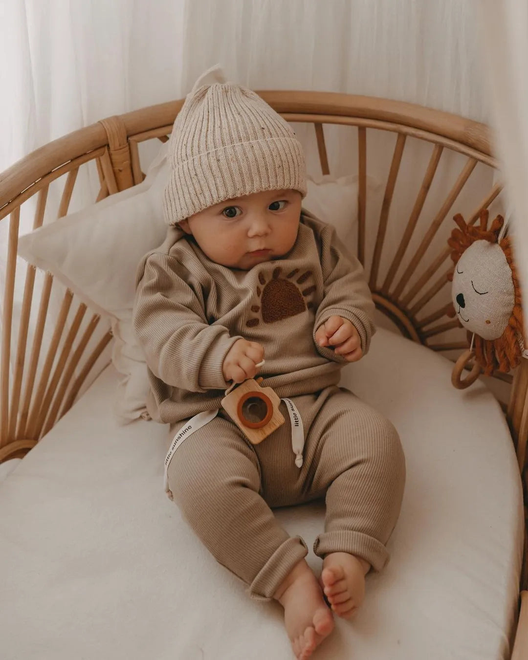 Toddler in a cute unisex baby cotton ribbed outfit, ideal for everyday wear and kids fashion