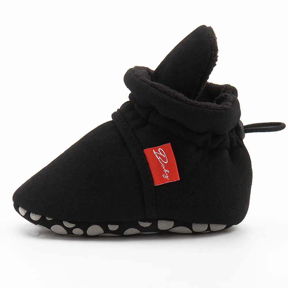 Unisex baby cotton soft sole first walker sock shoes, flexible and supportive.