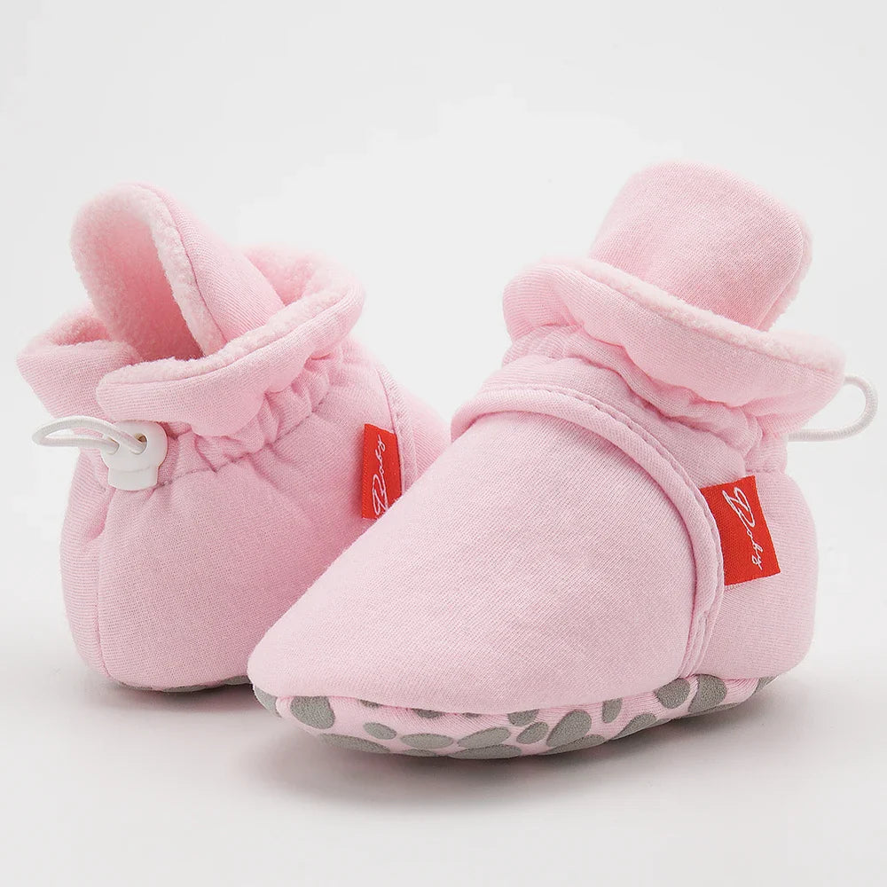 Soft-textured unisex baby first walker sock shoes, perfect for delicate feet.