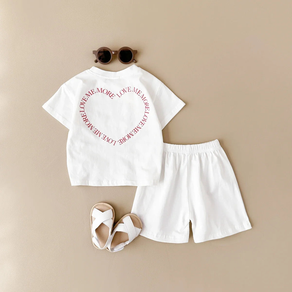Unisex baby cotton t-shirt & shorts summer outfit, light blue, for infant casual wear
