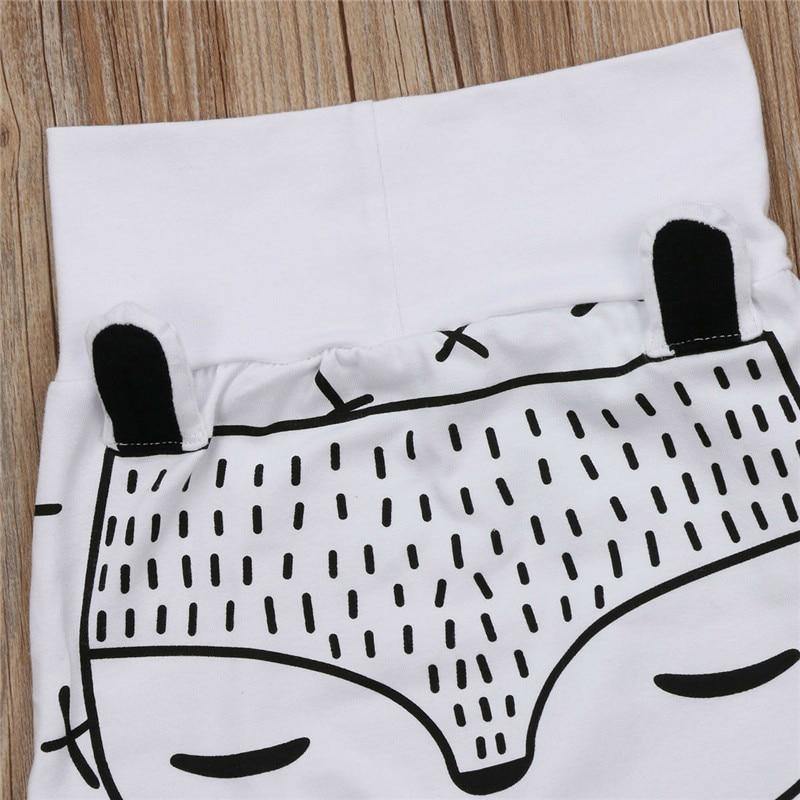Newborn infant apparel: unisex cotton trousers with a fun panda pattern, comfortable fit