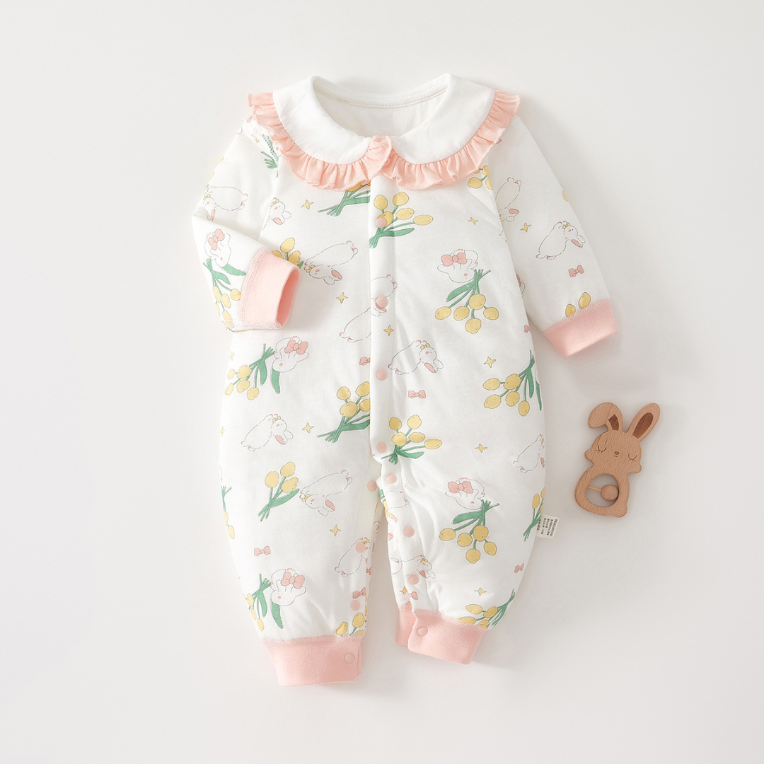Winter baby clothes: unisex cotton sleepwear jumpsuit with cute cartoon for toddlers
