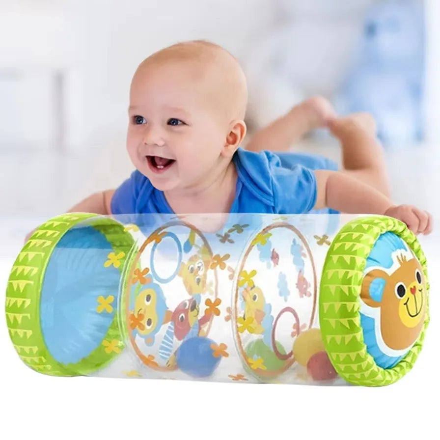 Unisex baby crawling discovery ball with colorful rattles for infant sensory play & motor skills.