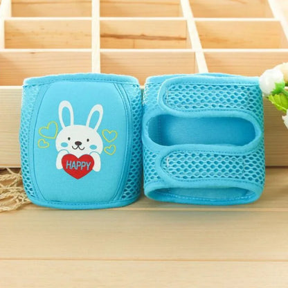 Baby knee pads in pink and blue, vibrant colors, crucial baby safety essentials