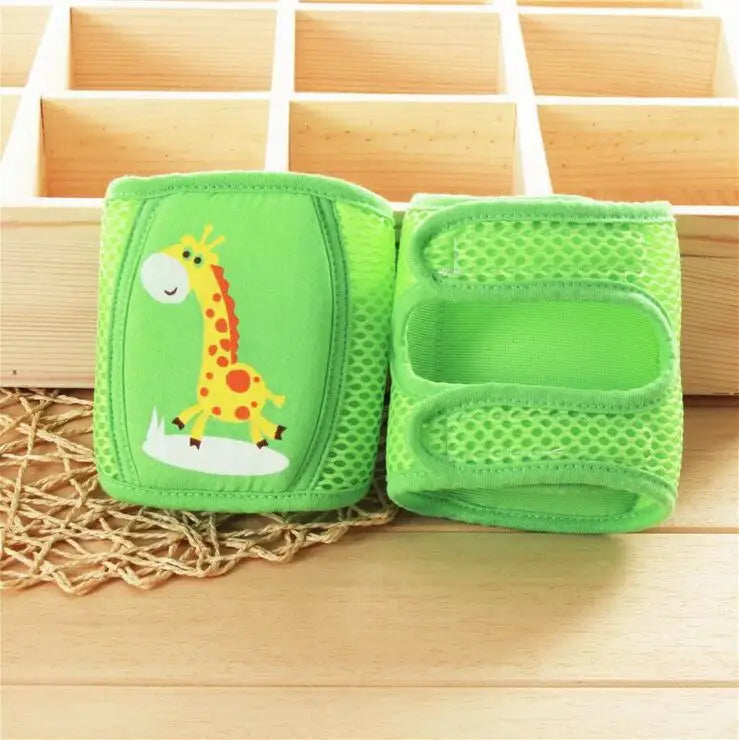 Set of multi-colored baby knee pads, durable and washable toddler gear