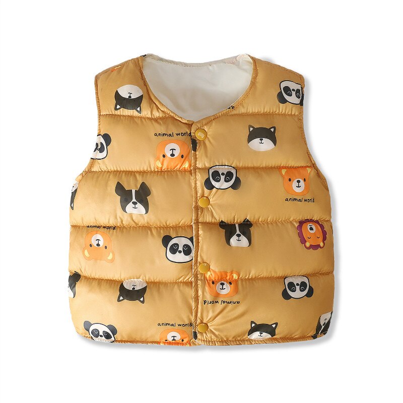 Cozy unisex baby duck print winter vest, ideal for keeping little ones warm in cool weather.
