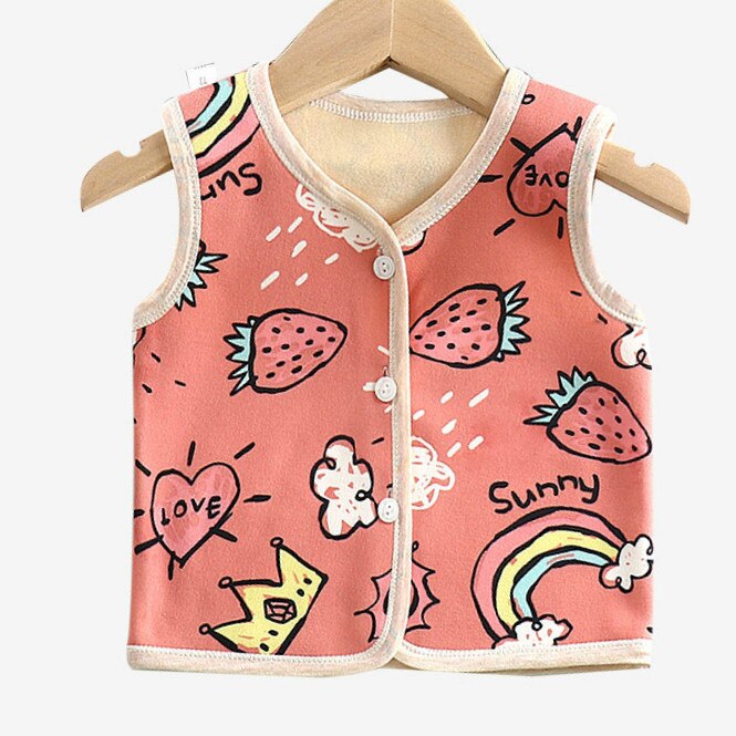 Baby winter parka vest, soft and warm with an engaging duck print, perfect for chilly days.
