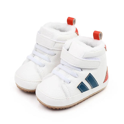 Durable unisex baby first walker ankle boots, soft sole for growing feet, winter shoes