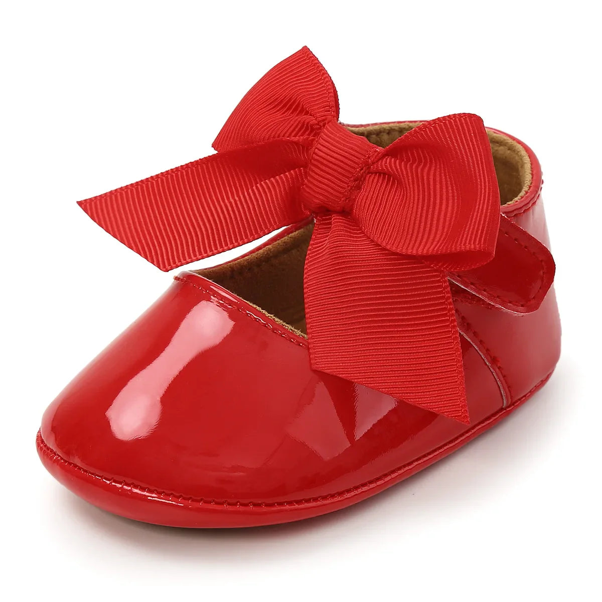 White baby first walker shoes, anti-slip soft sole, unisex design, perfect for learning to walk, PU leather