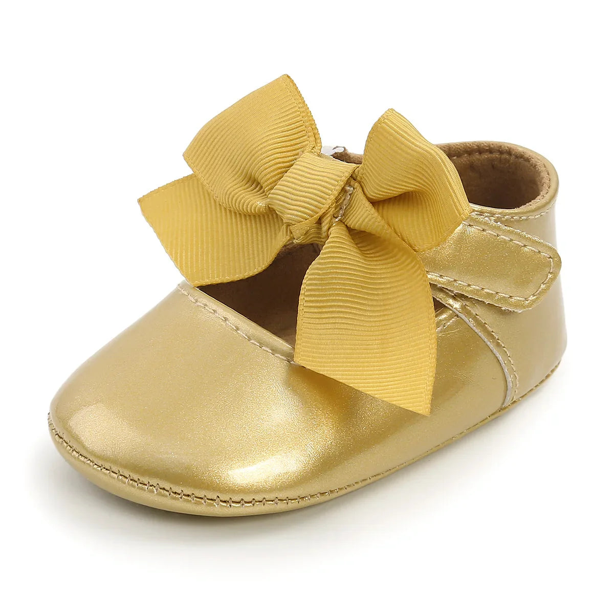 Comfortable white PU leather anti-slip baby first walker shoes, unisex, great for infant steps development