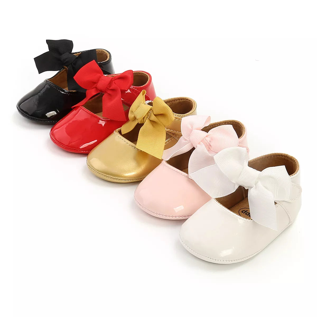 Unisex toddler first walker shoes, white PU leather, anti-slip soft sole, durable for everyday wear