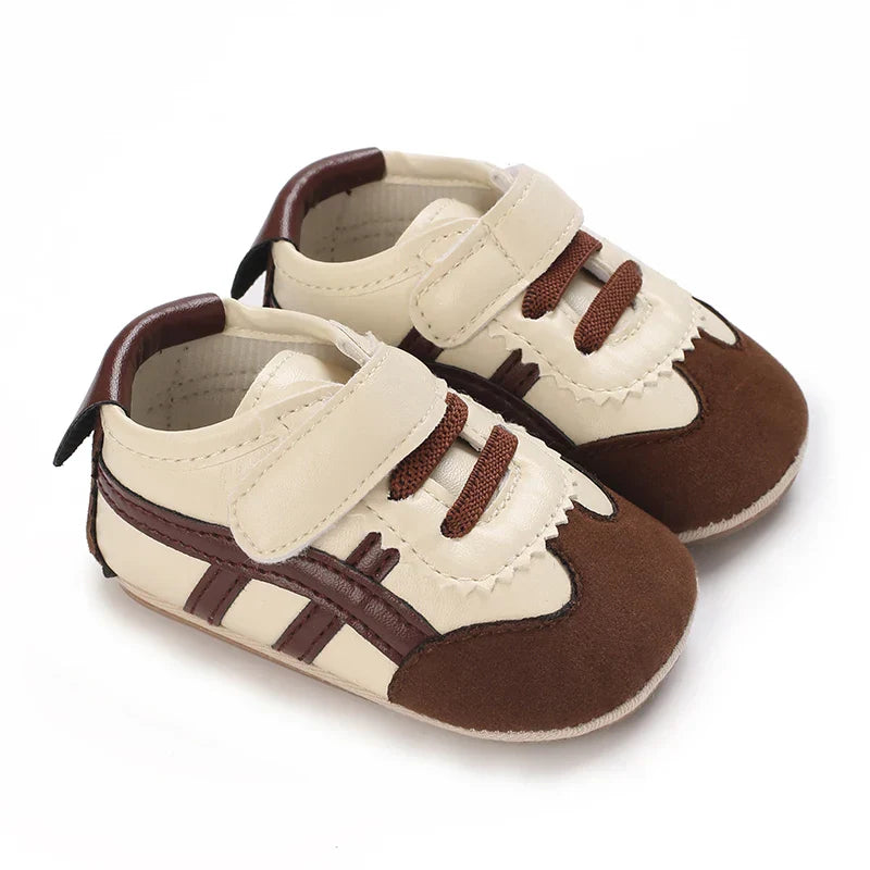 Cute baby first walker shoes with non-slip sole, perfect for new walkers.