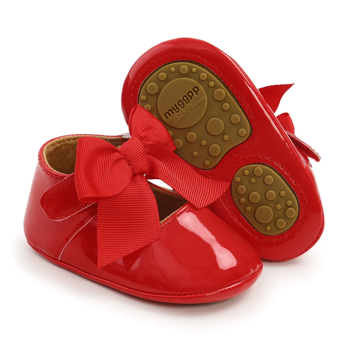 White anti-slip baby first walker shoes for boys and girls, soft PU leather, comfortable infant footwear